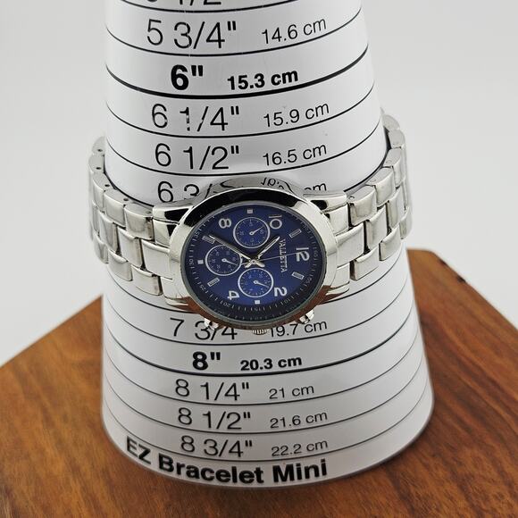 Valletta Unisex Multifunction Watch Silver Tone Link Blue Multidial IF162 - Picture 7 of 7